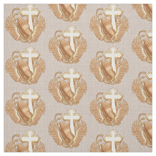 Tissu Prière Hands Christian Cross (Échantillon)