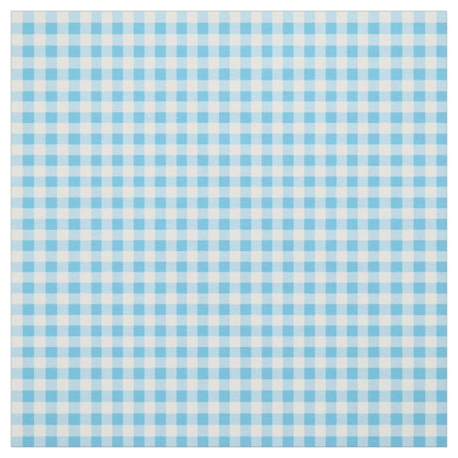 Tissu Primroses Sky Blue et White Check En vichy Motif (Échantillon)