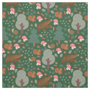 Tissu Promenez-vous dans les bois sur Hunter Green