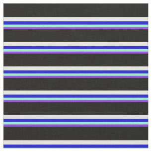 Tissu Purple, Aquamarine, Bleu, Crème à la menthe & Noir