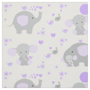 Tissu Purple Elephant Baby Girl
