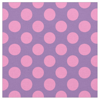 Tissu Purple pâle avec points Polka roses