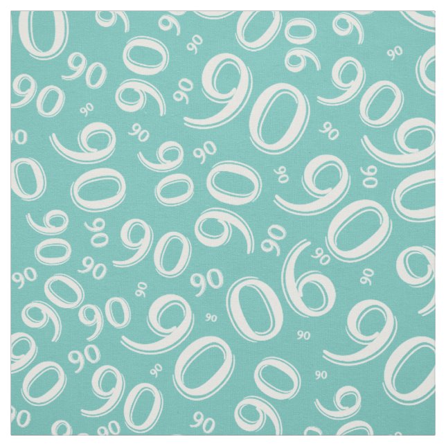 Tissu quatre-vingt-dixième Motif frais Teal de nombre et (Échantillon)