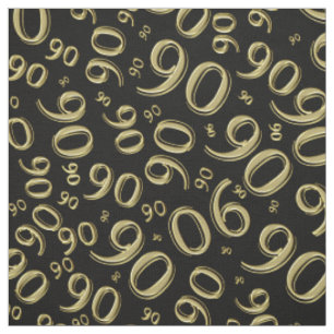 Tissu quatre-vingt-dixième Noir frais et or 90 de motif