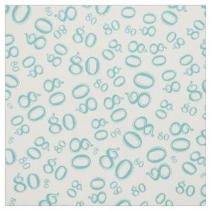 Tissu quatre-vingtième Motif frais Teal de nombre et