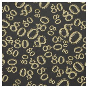 Tissu quatre-vingtième Or frais et noir 80 de motif de