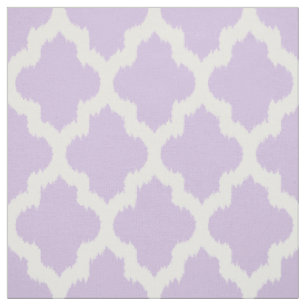 Tissu Quatrefoil blanc Ikat et Arrière - plan de lavande