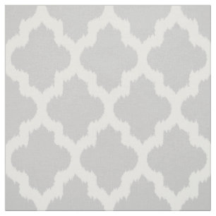 Tissu Quatrefoil blanc Ikat et Arrière - plan gris perso