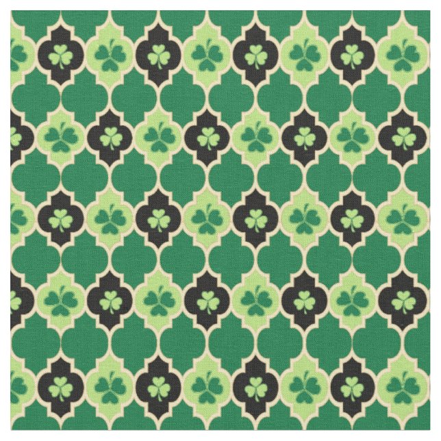 Tissu Quatrefoil Shamrock irlandais (Fermer)