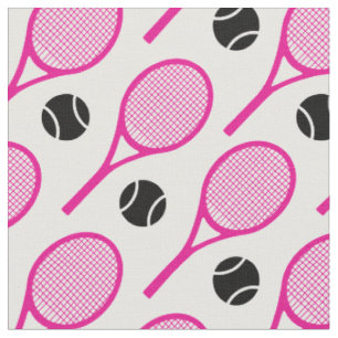 Tissu Rackets de tennis roses personnalisables (voir des