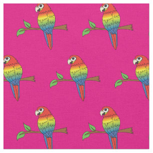 Tissu Rainbow Macaw Parrots mignons Oiseaux