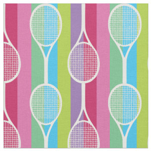 Tissu Raquettes de tennis sur arrière - plan rayé