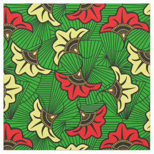 Tissu Rasta African Biloba Motif de fleurs de Jamaïque