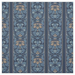 Tissu Rayure bleue et brun clair de nouveau d'art