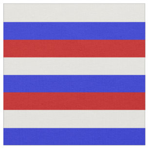 Tissu Rayure rouge, blanche, et bleue, barrée, rayures