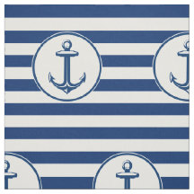 Rayures de blanc de bleu marine d'Ancre