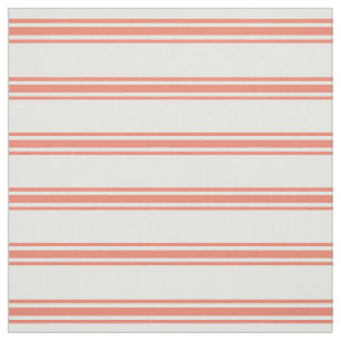 Tissu Rayures de coutil de terre cuite et de blanc