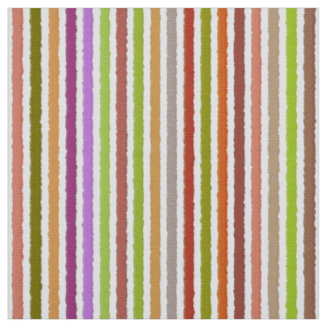Tissu Rayures de craie - Crème et couleurs multiples (Échantillon)