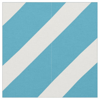 Tissu Rayures diagonales cyan et blanches