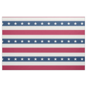 Tissu Rayures & Étoiles Patriotiques (grande échelle hor