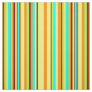 Tissu Rayures modernes d'orange de turquoise de chaux de