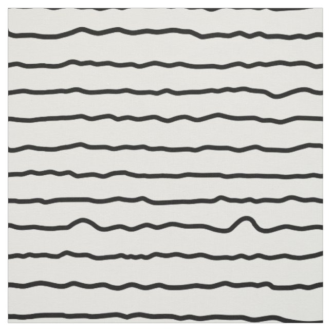 Tissu rayures ondulées noir et blanc (Échantillon)