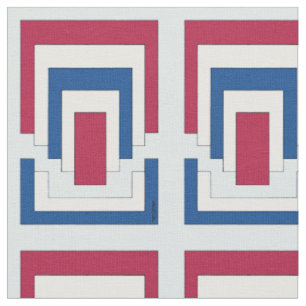 Tissu Rectangle Abstrait en rouge, blanc et bleu
