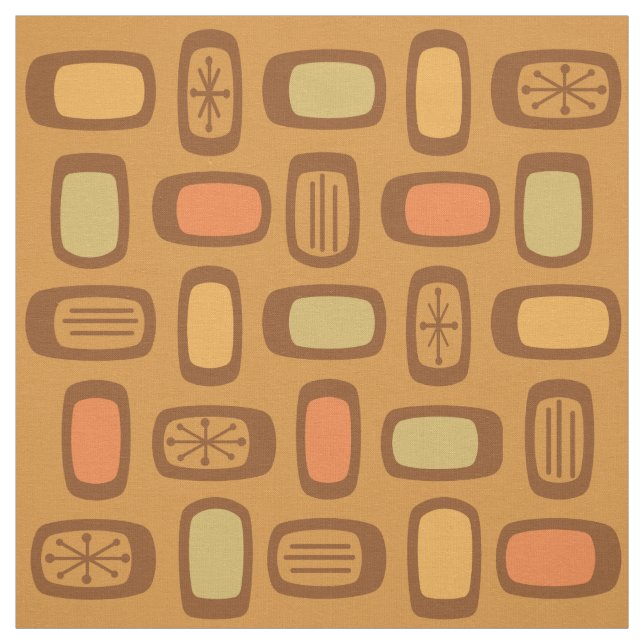 Tissu Rectangles arrondies MCM du milieu du siècle (Échantillon)