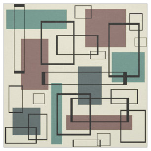 Tissu Rectangles modernes du milieu du siècle