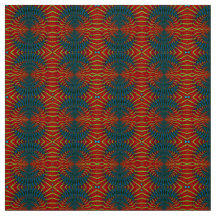 Red Blue Modern Ethnic Textile Tribal Print Trippy
