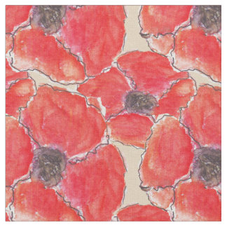Tissu Red Poppy