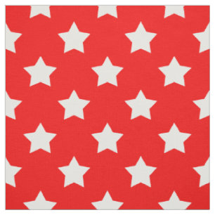 Tissu Red White Stars Motif Textile décoratif