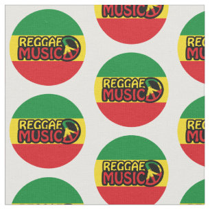 Tissu Reggae Musique, reggae art avec symbole de paix