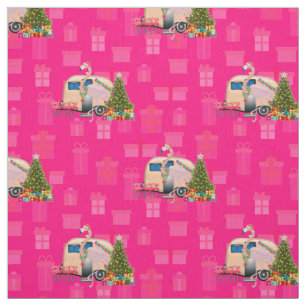 Tissu remorque flamingo de noël