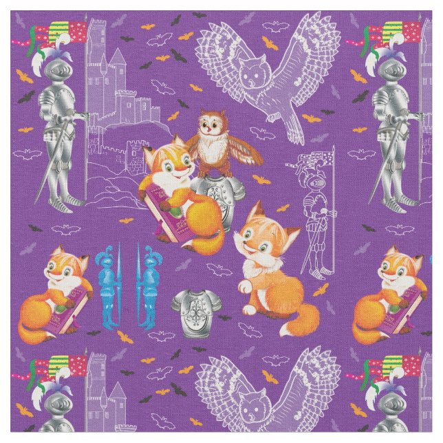 Tissu renard et hibou (Fermer)