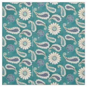 Tissu Répétition de motif floral d'art de Paisley de