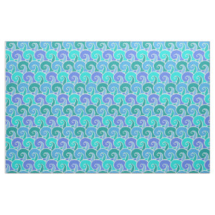 Tissu Ressacs de l'eau dans le motif nautique bleu de
