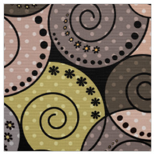 Tissu Rétro, abstrait, spirales