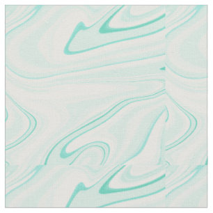 Tissu Retro Aqua Green Swirl Liquid Peinture esthétique