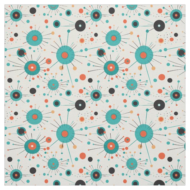 Tissu Retro Atomique des années 1950 (Échantillon)
