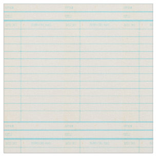 Tissu Rétro carte due de date de livre de bibliothèque