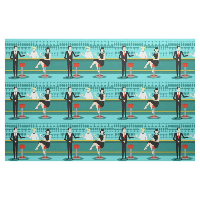 Tissu Retro Cocktail Lounge Fabric (Fat Quarter)