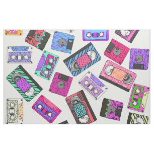 Tissu Rétro enregistreurs à cassettes modelés des ann