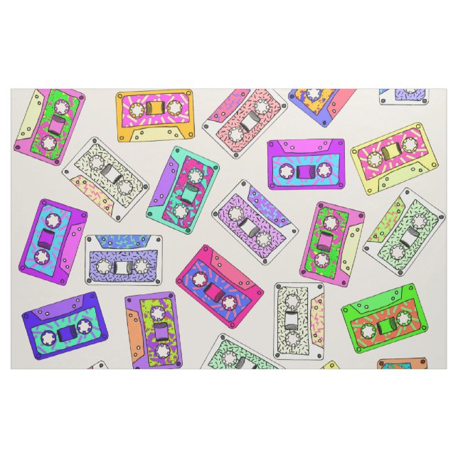 Tissu Rétro enregistreurs à cassettes modelés des années (Yard)