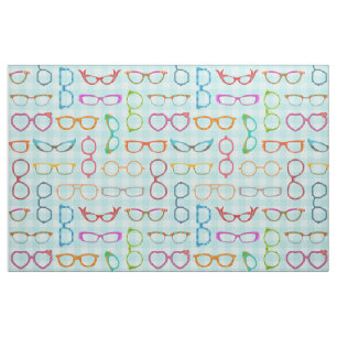 Tissu Rétro hippie moderne de lunettes avec le guingan
