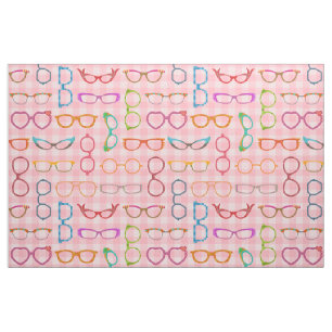 Tissu Rétro hippie moderne de lunettes avec le guingan