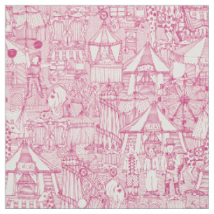 Tissu rétro ivoire de rose de cirque