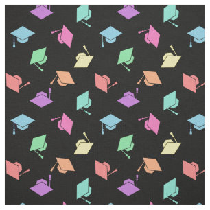 Tissu Rétro motif en pastel de casquette d'obtention du