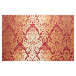 Tissu Rétro motif rouge de luxe élégant de damassé d