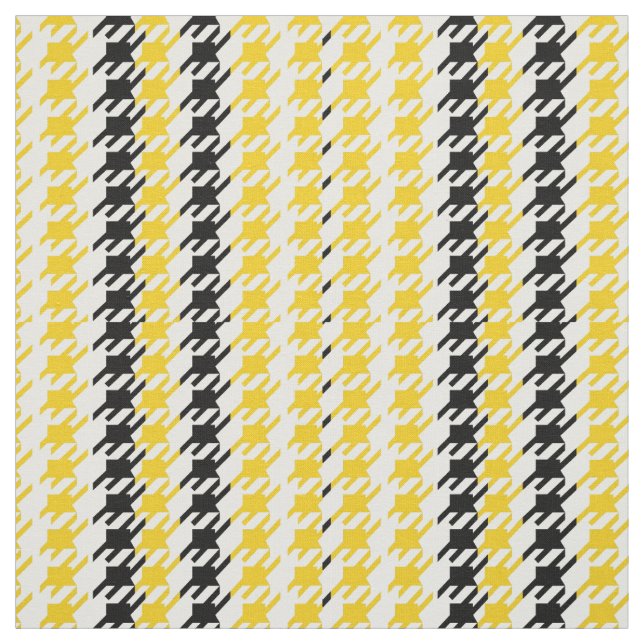 Tissu Rétro noir de jaune de pied-de-poule (Échantillon)